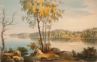 Lakeside view near träskända manor, 1850, Magnus Von Wright