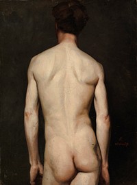 Male model, academy study, 1874, by Albert Edelfelt