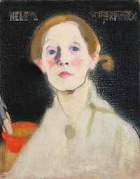 Self-portrait, black background, 1915, Helene Schjerfbeck