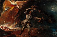 Lemminkäinen and the fiery eagle, 1867, by Robert Wilhelm Ekman