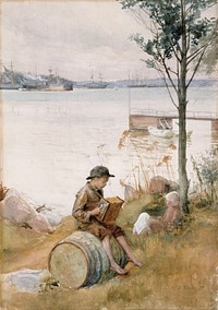 Serenadi rantapenkereellä, 1887, by Albert Edelfelt