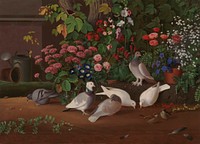 From the garden: flowers and birds, 1853 - 1854, by Ferdinand von Wright