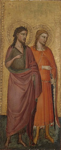 St. john the baptist and the saints julianus, zenobius and michael, 1393 - 1452, Bicci Di lorenzo
