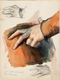 (unknown)part of a sketchbook, by Albert Edelfelt