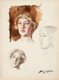 (unknown)part of a sketchbook, by Albert Edelfelt