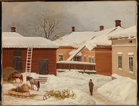 The liljenstrand house in winter, 1860, Magnus Von Wright