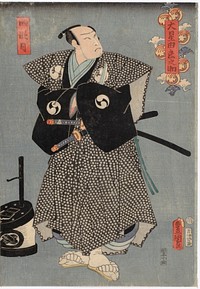 Näyttelijät nakamura fukusuke ja tokuji näytelmässä kanadehon chusingura (uskolliset vasallit), 1860, by Utagawa Kunisada