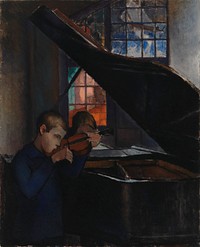 By the grand piano, 1925, Alvar Cawén