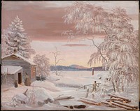 Winter sunset in savo province, 1848, by Ferdinand von Wright