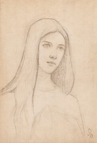 Piirustusharjoitelma (madonna), 1892 - 1895, Beda Stjernschantz