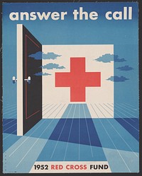 Answer the call: Red Cross Fund (1952) vintage health poster by Joseph Binder. Original public domain image from the Library of Congress.