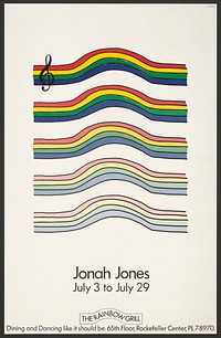 Jonah Jones. The rainbow grill. Rockefeller Center (1970) vintage poster by William McCaffery. Original public domain image from the Library of Congress.