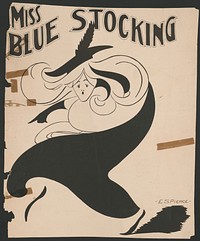 Miss Blue Stocking (1890) art noveau poster. Original public domain image from the Library of Congress.