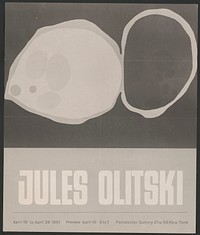 Jules Olitski (1961) vintage poster by Poindexter Gallery. Original public domain image from the Library of Congress.