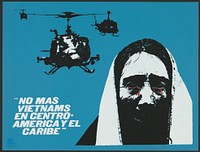 "No mas Vietnam in Central America and the Caribbean" (1983) vintage poster by Eduardo Ramírez Villamizar. Original public domain image from the Library of Congress.