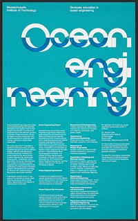 Ocean egineering Massachusetts Institute of Technology (1960) poster. Original public domain image from Library of Congress. Digitally enhanced by rawpixel.