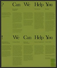 Can we help you? We can help you! (1960) vintage poster by Dietmar R. Winkler. Original public domain image from the Library of Congress.