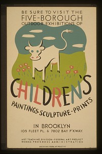 Be sure to visit the five-borough outdoor exhibitions of children's paintings (1941) poster by Henry Herzog. Original public domain image from Library of Congress. Digitally enhanced by rawpixel.