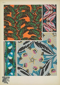 E.A. S&eacute;guy's vintage butterflies pattern (1925) art nouveau from Papillons. Original public domain image from Biodiversity Heritage Library.