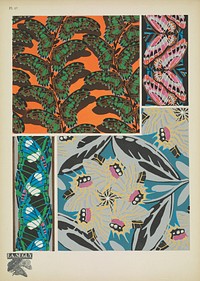 E.A. Séguy's vintage butterflies pattern (1925) art nouveau from Papillons. Original public domain image from Biodiversity Heritage Library.