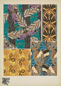 E.A. S&eacute;guy's vintage butterflies pattern (1925) art nouveau from Papillons. Original public domain image from Biodiversity Heritage Library.
