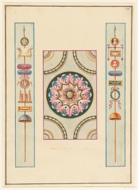 Ornament Design, Patera and Roman Standards, Michel Angelo Pergolesi