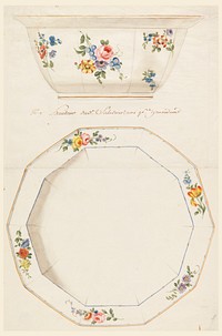 Design for a Painted Porcelain Salad Bowl