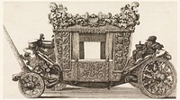 Side View of the First Carriage (1686) of Lord Castelmaine Built in 1686 by Andrea Cornely after Ciro Ferri, 1687-1700