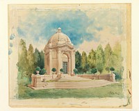 Rendering for Bliss Family Mausoleum, Hughson Hawley