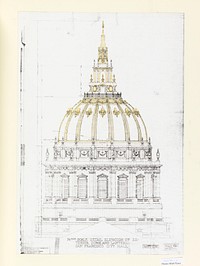 Architectural working drawings of the San Francisco City Hall, John Bakewell Jr