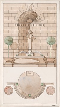 Design for a wall fountain, Izabel M Coles