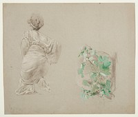 Study for a kneeling woman, “Vintage Festival,” Mendelssohn Glee Club, New York, NY, Robert Frederick Blum