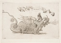 Parade Float with the Virgin and Child riding a Dragon, plate 8 from A. Isacchi, "Relatione di Alfonso Isachi intorno l'origine, solennità, traslatione, et miracoli della Madonna di Reggio ...," (Account by Alfonso Isachi regarding the Origin, Festivities, Procession, and Miracles of the Madonna of Reggio), Giovanni Luigi Valesio