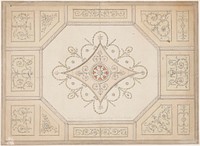 Design for Library Ceiling, Benton House, Northumberland, England, George Richardson