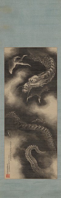 Dragon and clouds by Katsushika Hokusai
