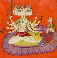 Sadashiva worshipped by Parvati, Attributed To Devidasa