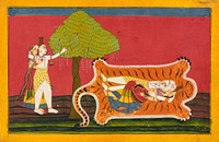 Shiva and Parvati on a tiger skin: Anakūl Nayaka folio from a Rasamanjari, Attributed To Golu