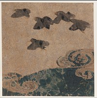 Birds flying over waves, Honami Koetsu