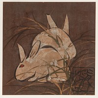 Rabbits and grasses, Honami Koetsu