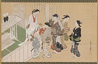 Infant's first visit to a Shinto shrine, Nishikawa Sukenobu