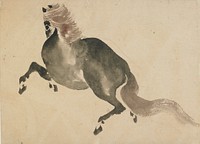 A Running horse by Katsushika Hokusai