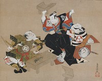 The Actors Ichikawa Danjuro II as Soga no Goro and Ogawa Zengoro as Kudo Suketsune, Torii Kiyonobu