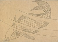 Swimming carp by Katsushika Hokusai