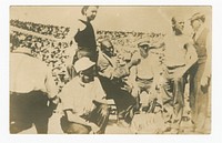 Photographic postcard of Jack Johnson's corner of the ring, National Museum of African American History and Culture