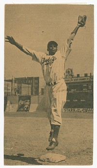 Photomechanical print of Jackie Robinson on Brooklyn Dodgers opening day in 1947, National Museum of African American History and Culture