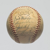 Baseball signed by the 1953 Brooklyn Dodgers team, Spalding, National Museum of African American History and Culture
