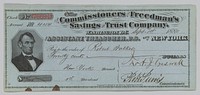 Dividend check from Freedman's Savings and Trust Company, National Museum of African American History and Culture