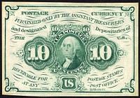 10c Washington postage currency