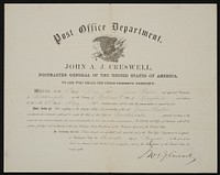 Certificate of appointment for postmaster