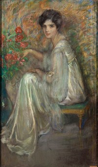 Young Woman with Roses by Alice Pike Barney